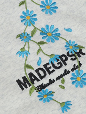 Embroidered Flowers Chrysanthemum Hoodies
