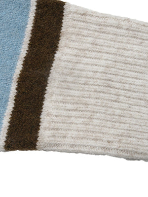 Retro Preppy Style Striped Polo Collar Half-open Knit Sweater