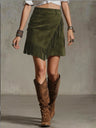 Temperament Grace Commuting Suede Tassel Skirts
