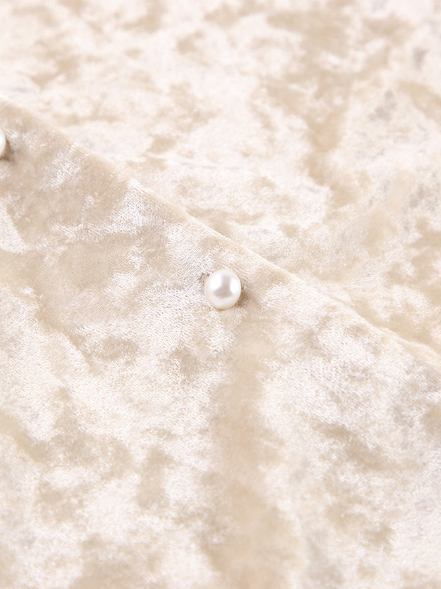 Warmhaltender, dicker Samt-Pyjama-Set mit langen Ärmeln und langen Beinen (zweiteilig)