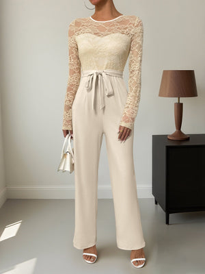 Combinaisons et bodys à jambes larges en patchwork de dentelle et perspective