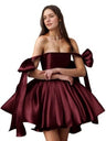Strapless Satin Evening Dress