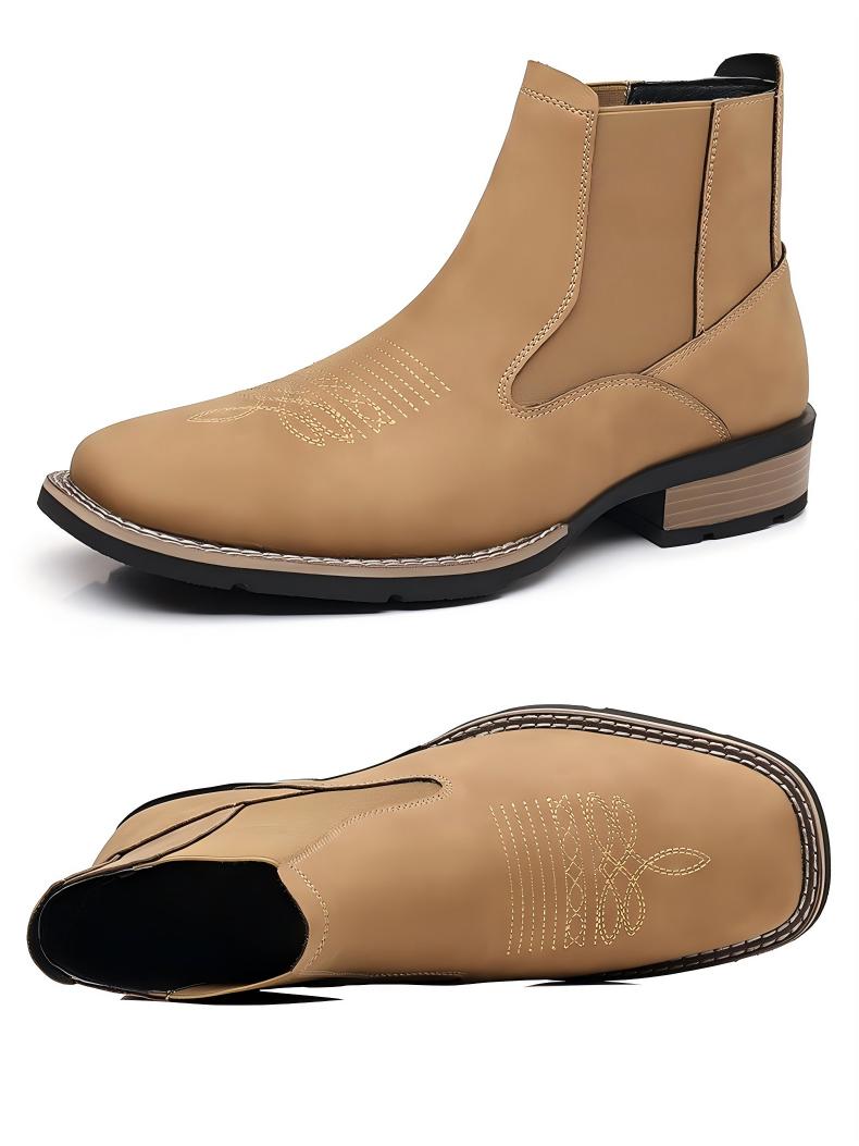 Western Embroidered Chelsea Boots