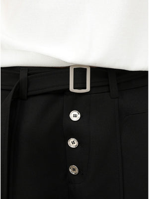 Stereo Multiple Buttons Straight-fit Dress Pants Pants