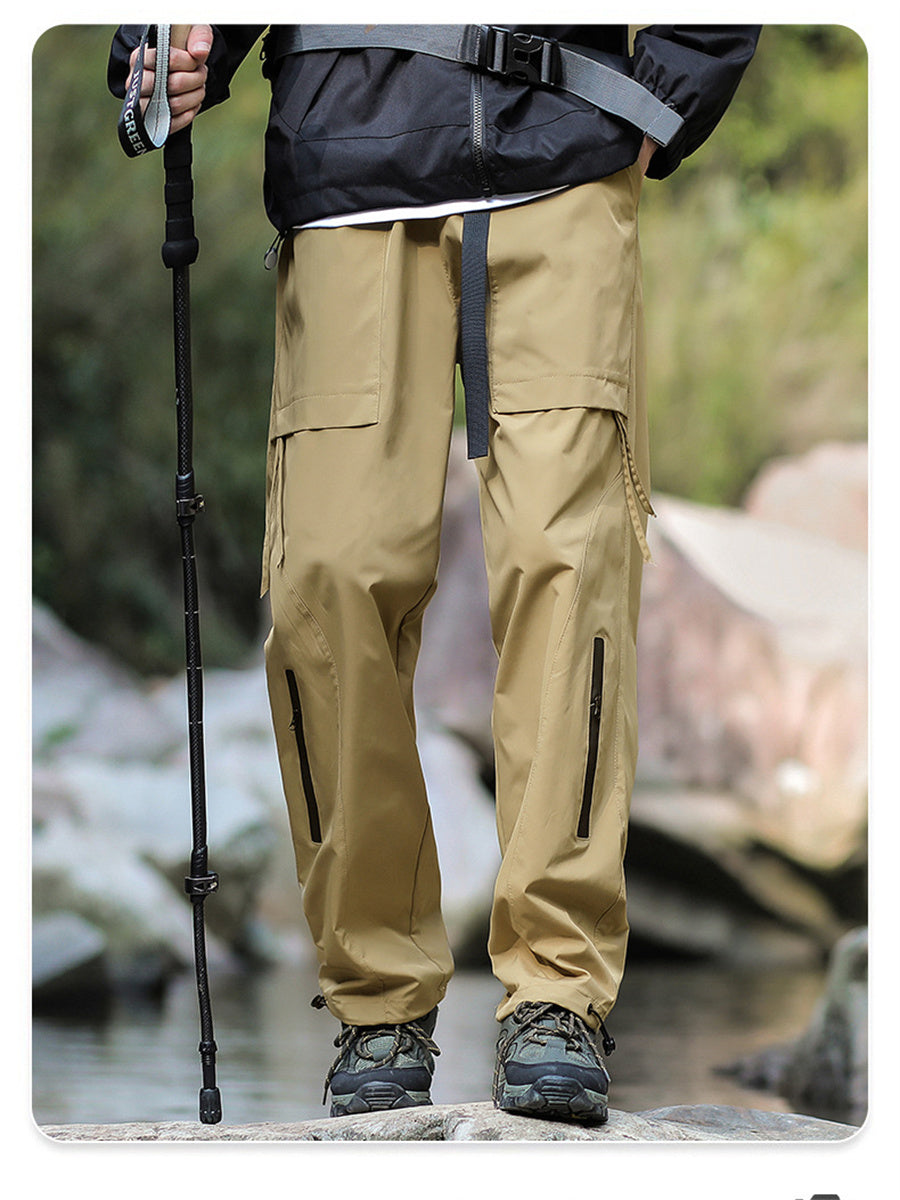 Liber Spring Men's Pocket decoration Solid Color Cargo Trousers