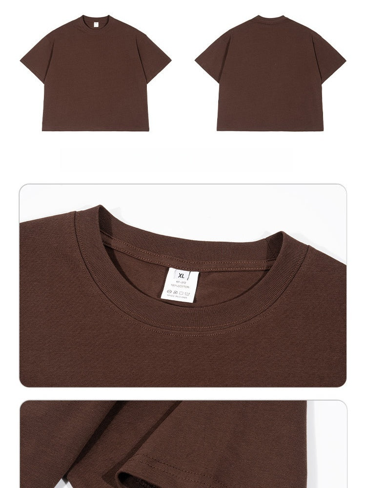 Liber Summer Men's Slightly short hem Solid Color T-shirts