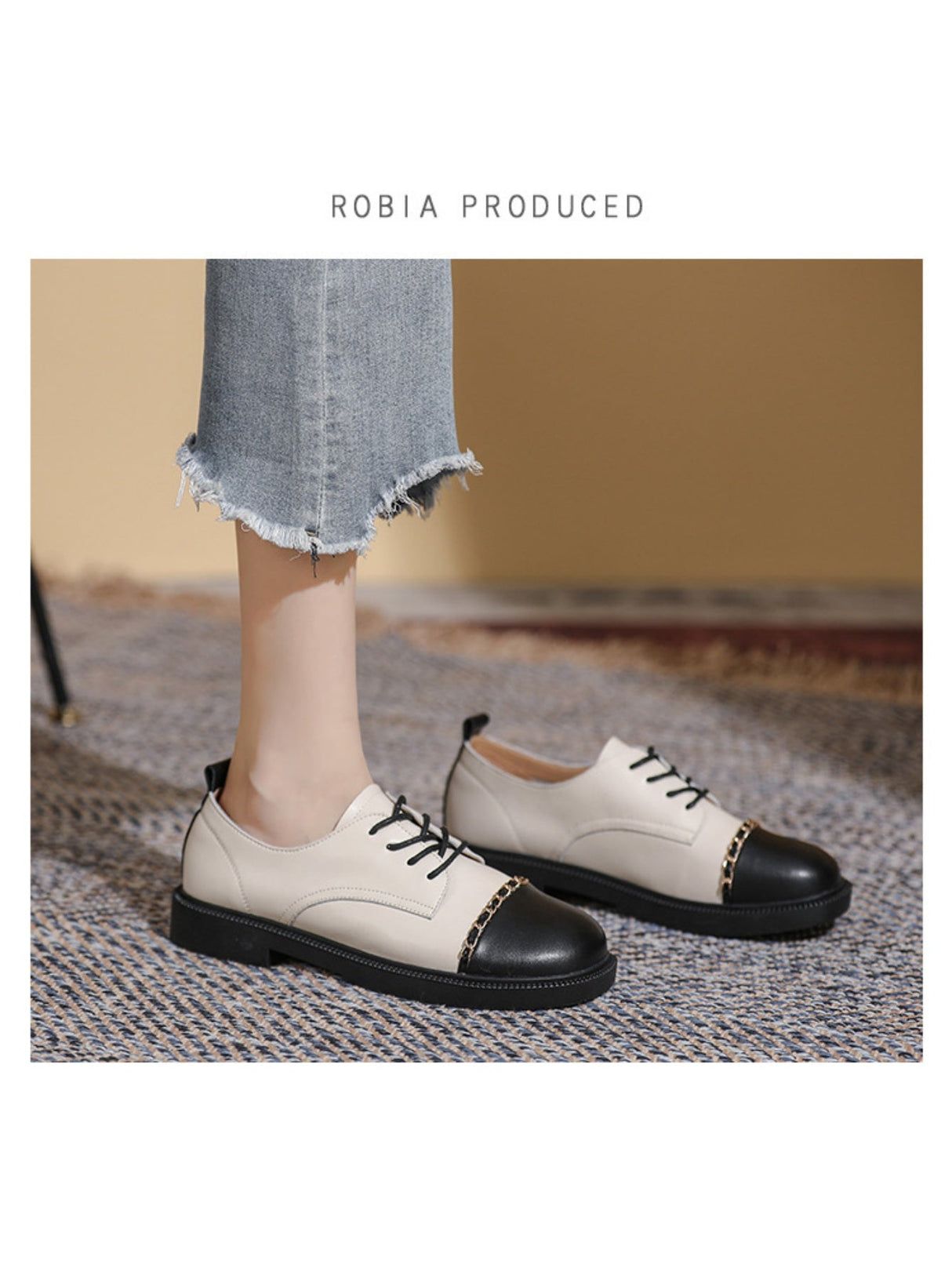 Liber Spring and autumn color-blocked women's flat shoes