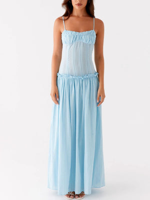 Ruffled Edges Camisoles Sweet Maxi Dresses
