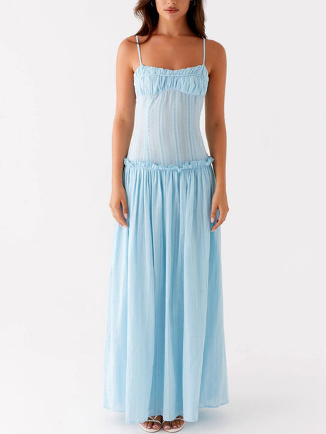 Ruffled Edges Camisoles Sweet Maxi Dresses