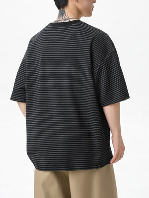 Simplicity Black And White Stripes T-shirts