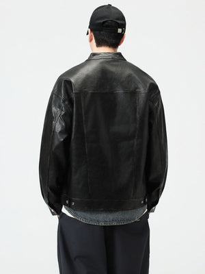 Veste en cuir PU pour pilote de locomotive