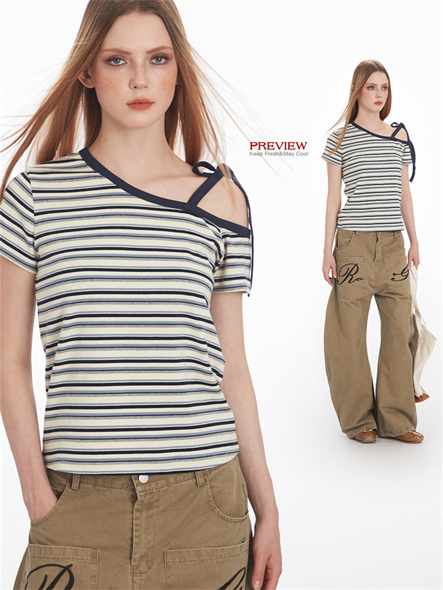 Liber Summer Women's Stripes Stripes/Plaid T-shirts