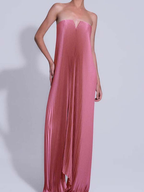 Tube Top Crimp Super Large Swing Maxi Dresses