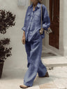 Long-sleeved Shirt And Loose-fitting Pants Two-piece Set