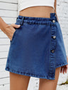 Buttons Irregular Design Denim Skirts
