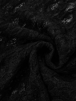 Sexy Spitzen-Neckholder-Jumpsuit mit offenem Rücken und leicht transparentem Mesh-Einsatz