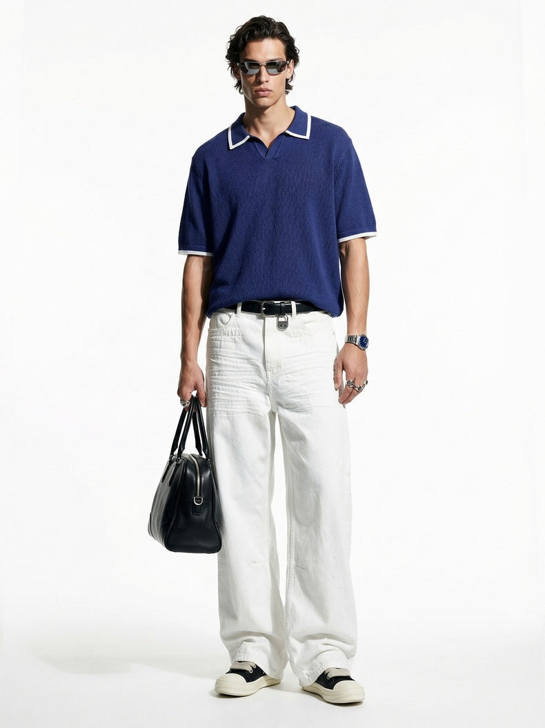 Old Money Style Color-blocked Leisure Polo Shirts
