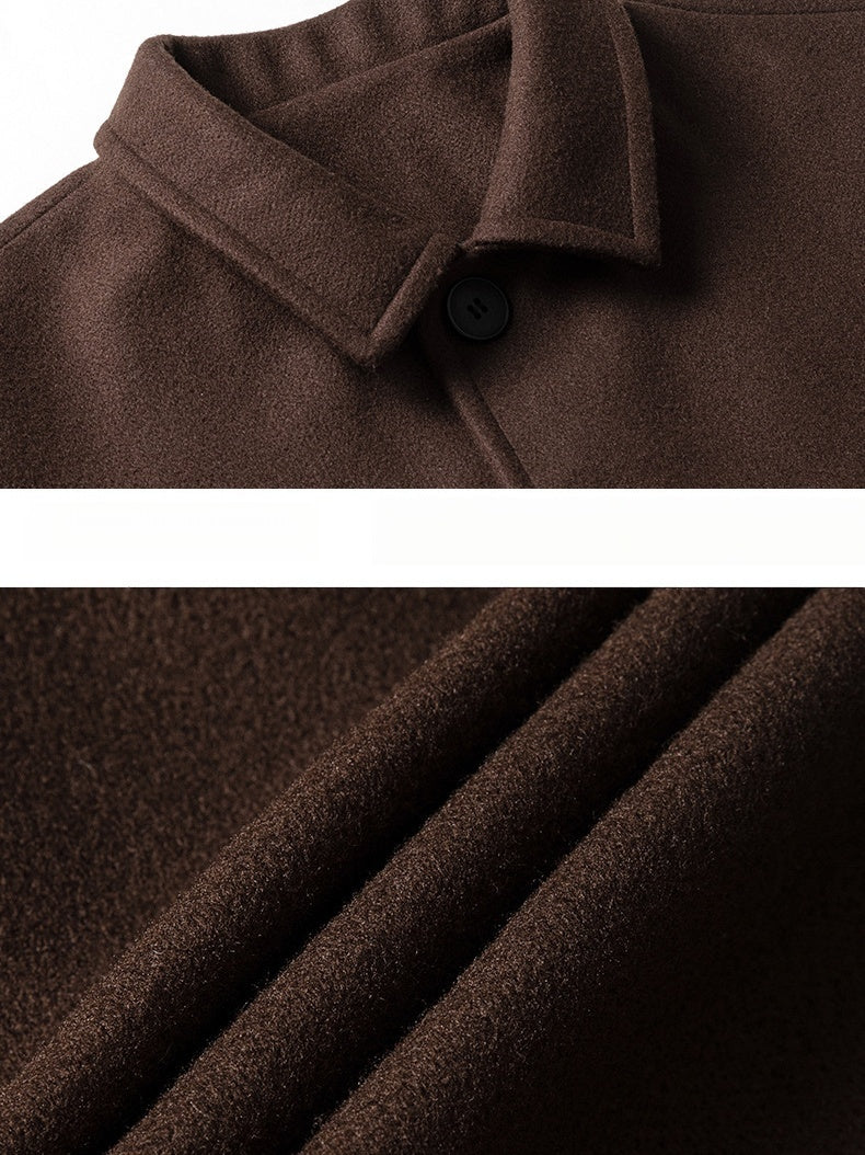 Black Brown Mid-length Lapel Coats