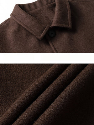 Black Brown Mid-length Lapel Coats