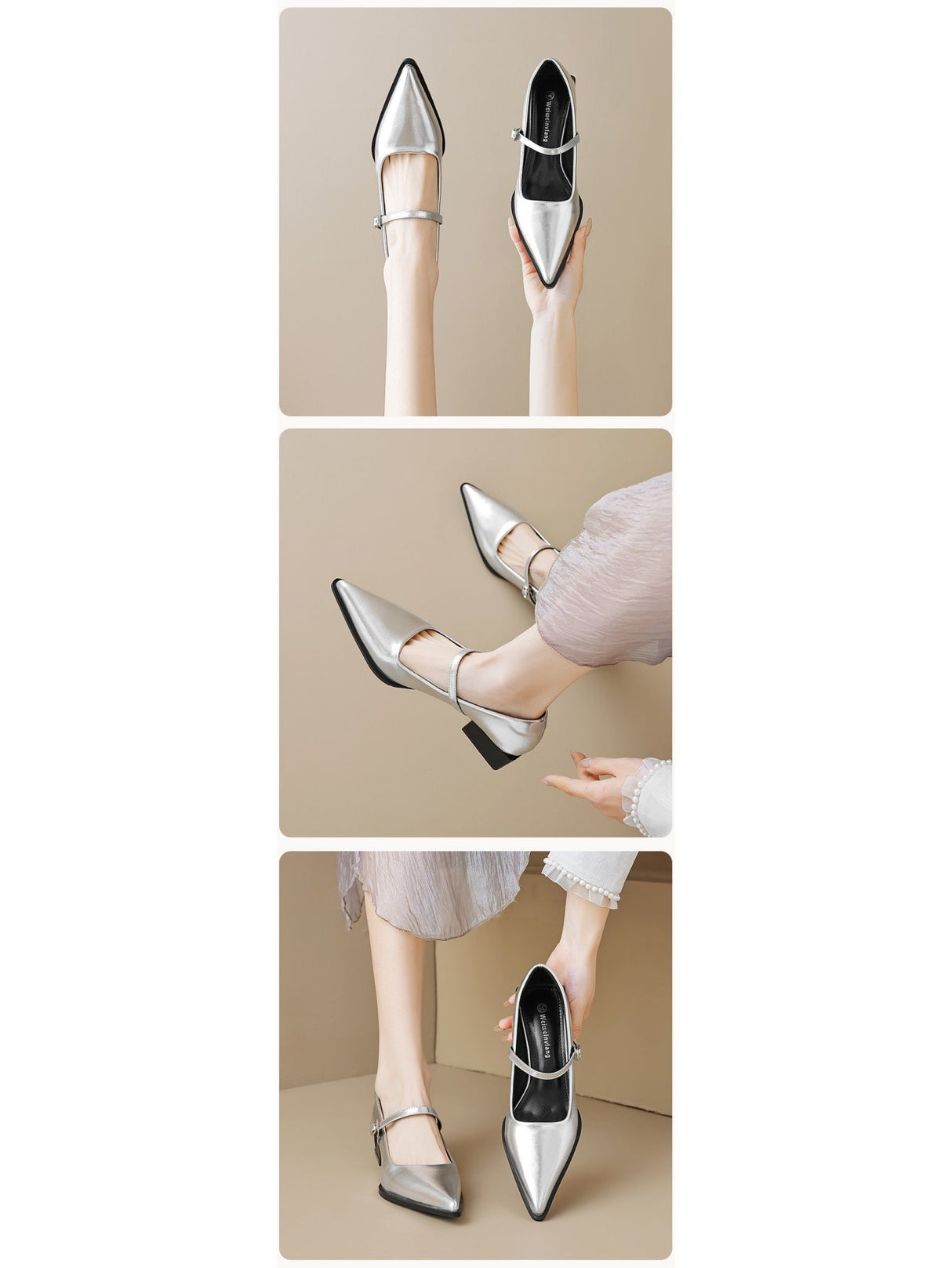 Liber Spring and Autumn Metallic Women's Mary Jane Shoes