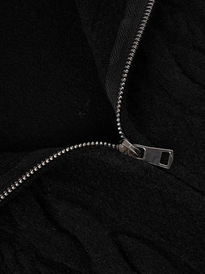 Plush Patchwork Hoodies Zipper Cable Knit Sweater Cardigans