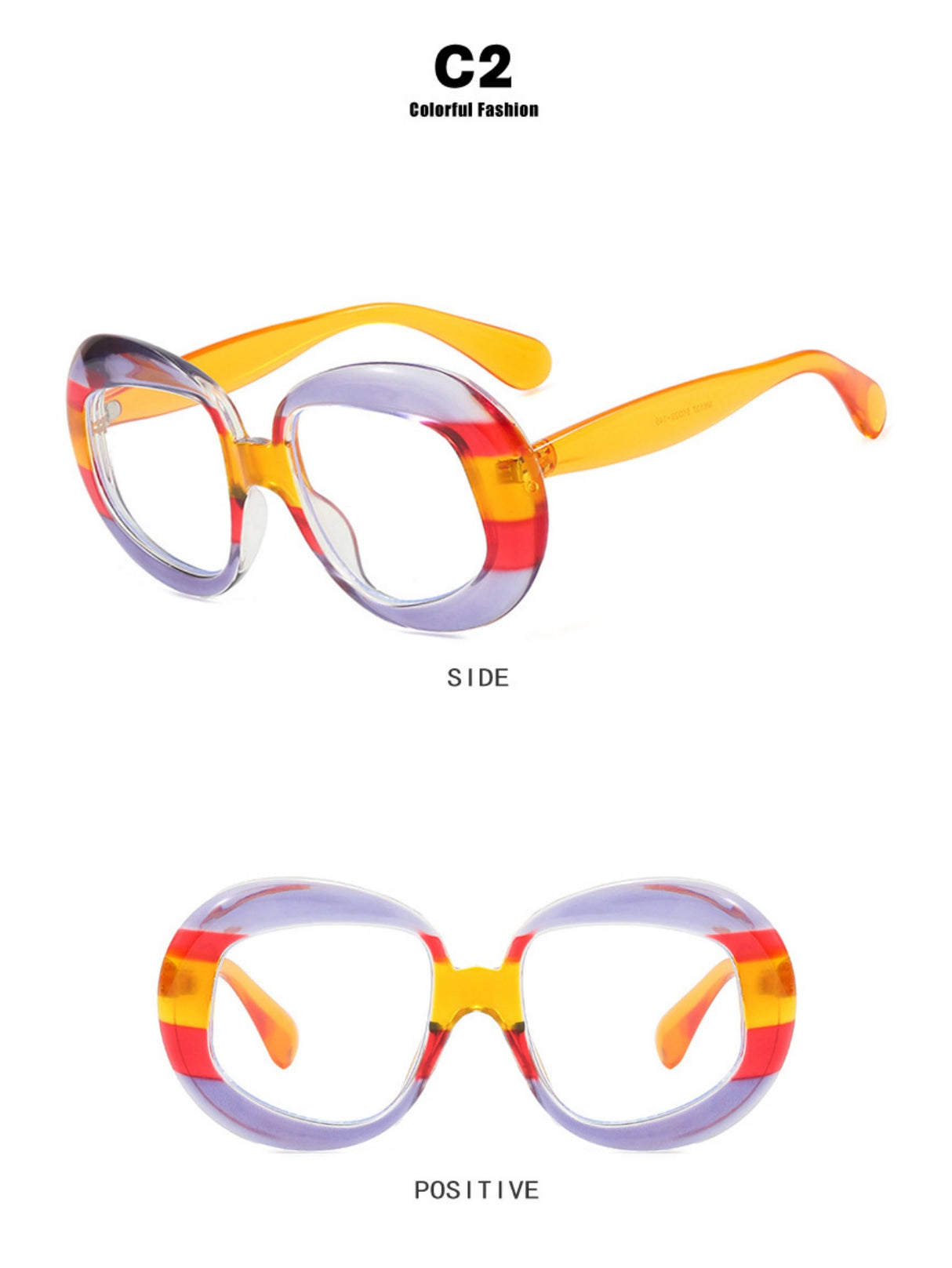 Irregularly Shaped Full-frame Round Fashion Glasses