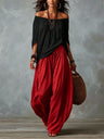 Off-the-shoulder T-shirt And Wide-leg Pants Two-piece Set