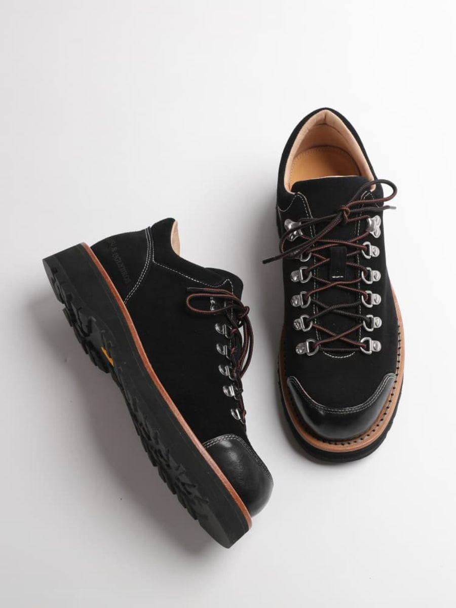 AKAIFUxUGLYBROS Collaboration Low-top Genuine Leather Goodyear V-sole Outdoor Workwear Derby Boots, Unisex.