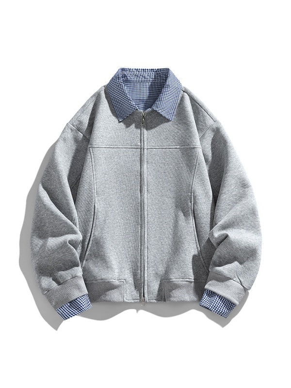 Veste à carreaux à effet superposé et coupe nette