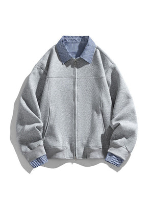 Veste à carreaux à effet superposé et coupe nette