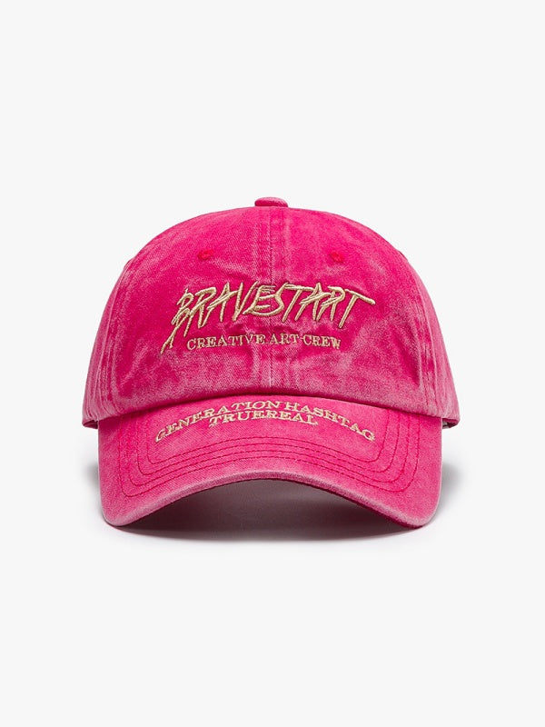 Baseballkappen im Retro-Stil mit gewaschener Buchstabenstickerei