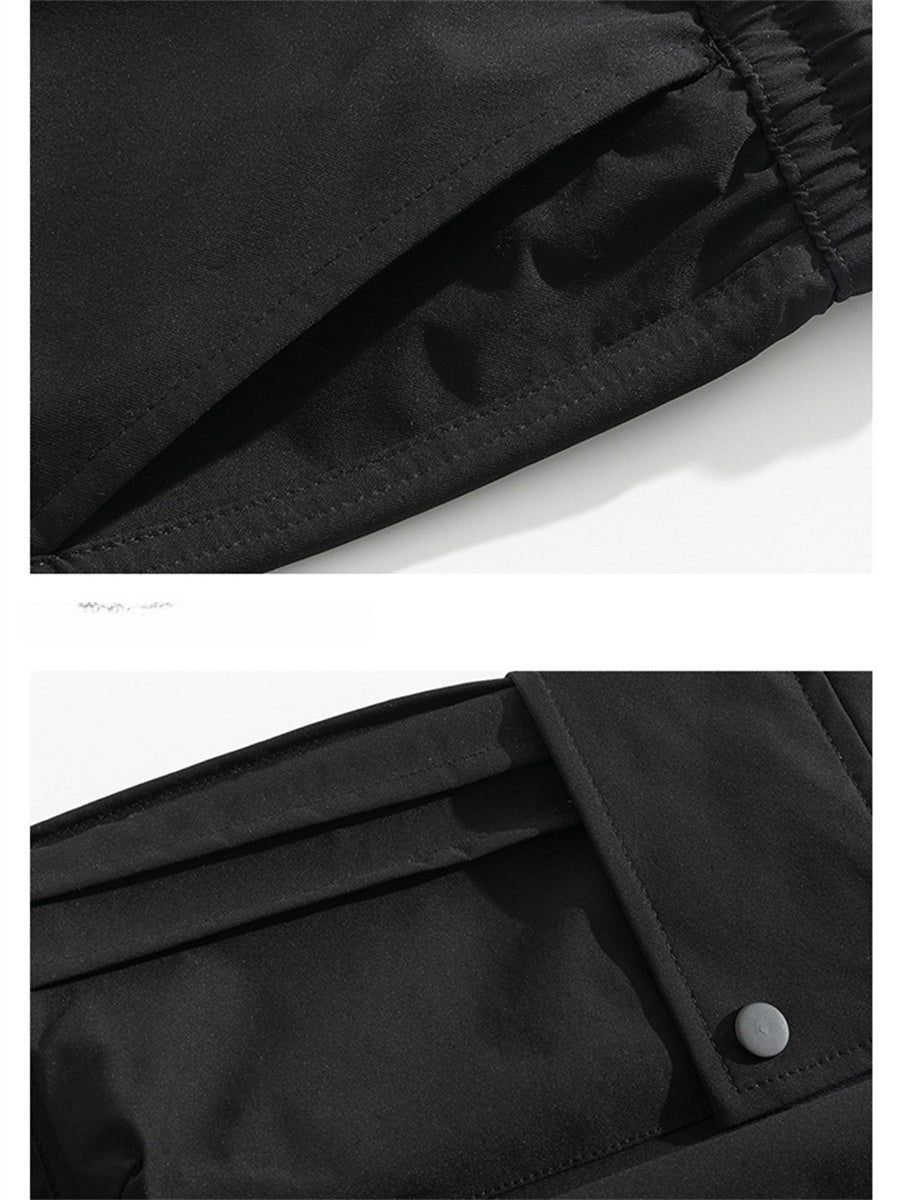 Liber Spring Men's Multiple pockets Solid Color Cargo Trousers