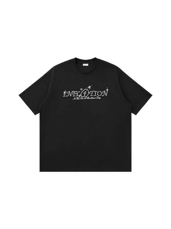 Rhinestone-studded Letter T-shirts