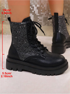 Sequined Women's Martin Boots
