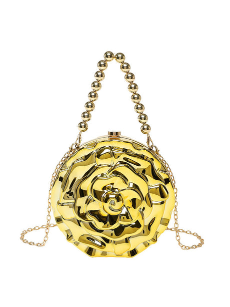 Flower-shaped Round Evening Shoulder Bag