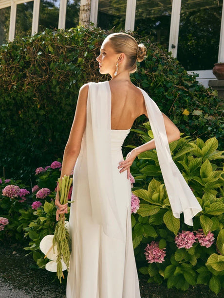 Shawl Backless Maxi Dress