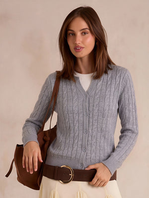 Wool Cable Knit V Fake Two-piece Pullover Sweater