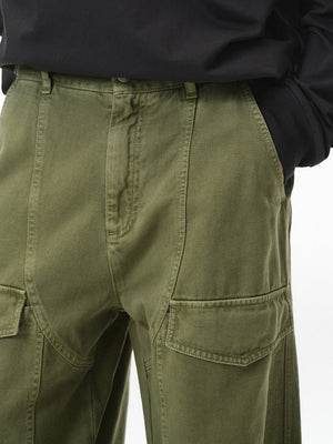 Liber Autumn Neutral wear Solid Color Cargo Trousers