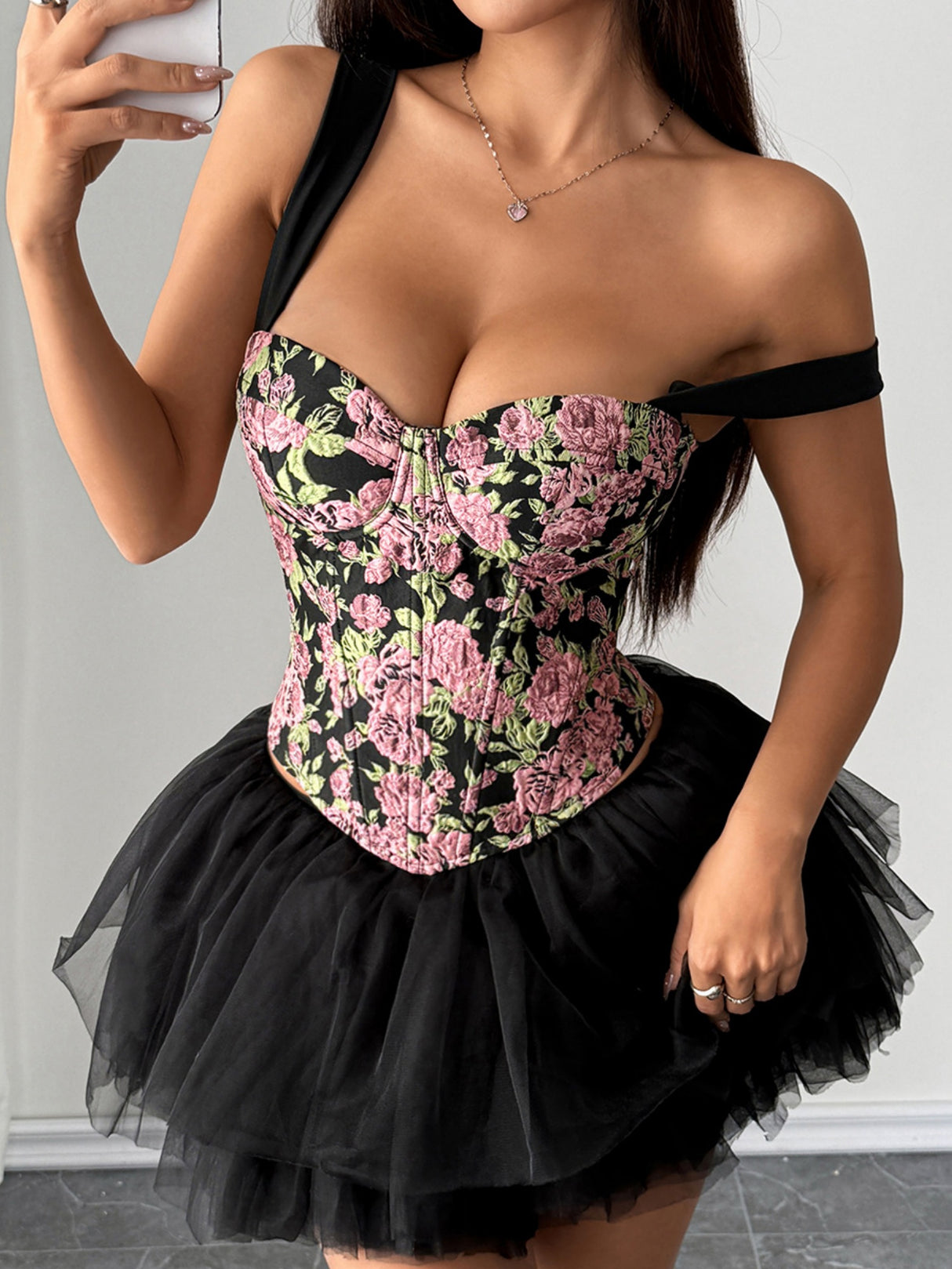 Leopard Print Color Blocking Jacquard Cotton Breast Lace-up Vest Fishbone Bra Tank Tops&Camis