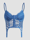 Lace See-through Backless Cross Straps Bra Irregular Tank Tops&Camis