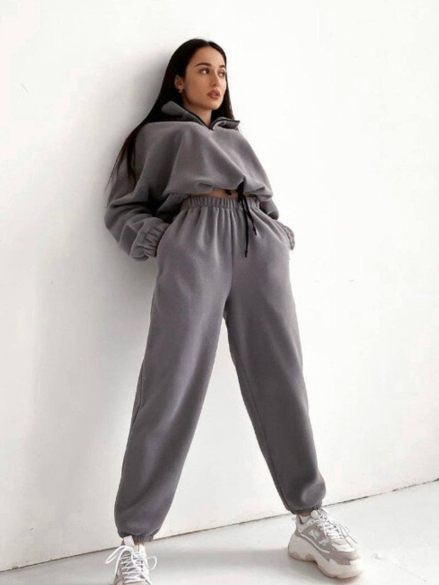 Liber Autumn women's zipper pullover sweatshirt long sleeve two-piece suit