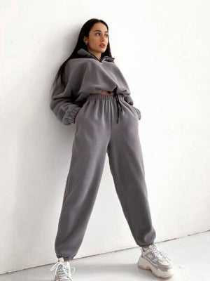 Liber Autumn women's zipper pullover sweatshirt long sleeve two-piece suit