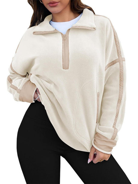 Plush Half Zipper Outdoor Leisure Sports Sweatshirt