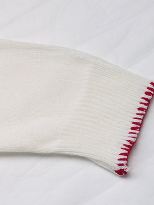 Sweet And Versatile Christmas Bow Jacquard Loose Long-sleeved Round Neck Sweater