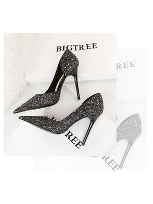 Liber Spring and Autumn Sequined Women's High Heels