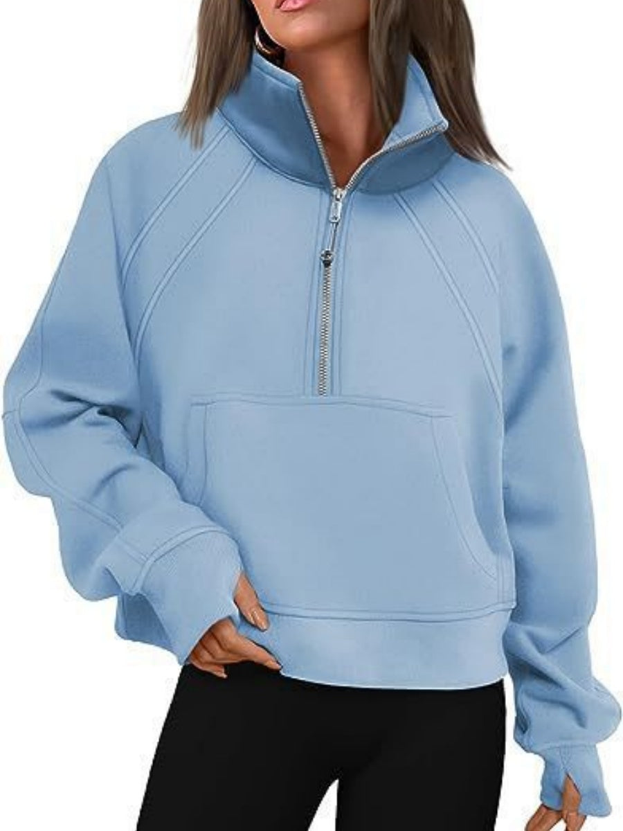 Liber Autumn Women's Pocket Solid Color Sweatshirts&Hoodies