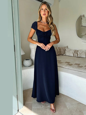 Liber Summer Women's Bandage Solid Color Maxi Dresses