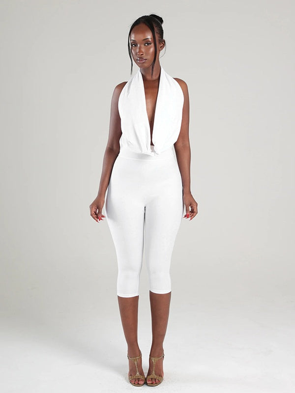 A-line, Backless, Drawstring Bodysuit
