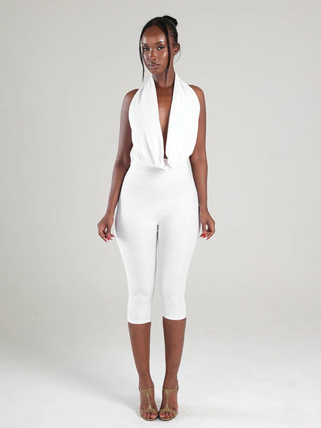 A-line, Backless, Drawstring Bodysuit