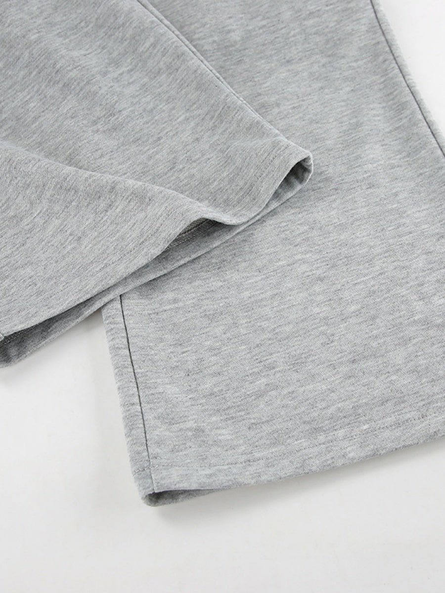 Pullover sweatshirt Gray straight-leg trousers two-piece suit